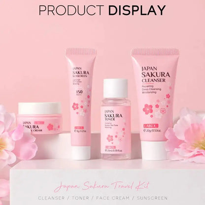 Sakura Skin Care Sets & Kits With Cleanser,Serum,Eye Cream,essence Cream Beauty Products For Women Gift Sets Routine Travel Kit