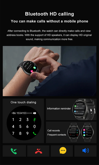 2025 New For Xiaomi Huawei 1.43 inches Bluetooth Call Smartwatch Women Men AMOLED 466*466 HD Pixel Display Smartwatches Ladies